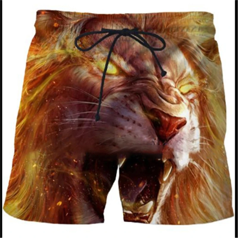 

Flame printing 3d casual men's swimwear swimming shorts quick-drying beach pants outdoor running new pants