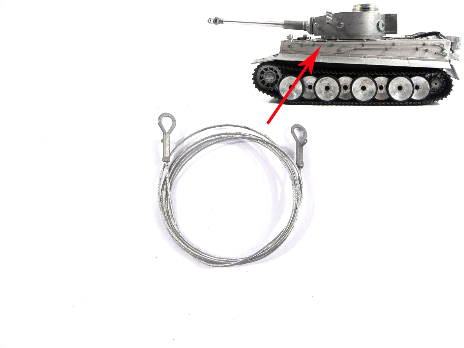 

Mato 1/16 Tiger I RC Tank Side Metal Towing Cable MT208 TH00916-SMT4