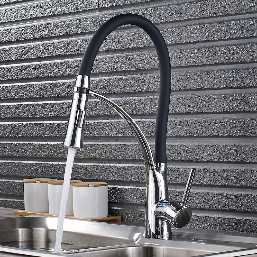Хромированный кухонный кран для раковины поворотный кухни горячей и холодной