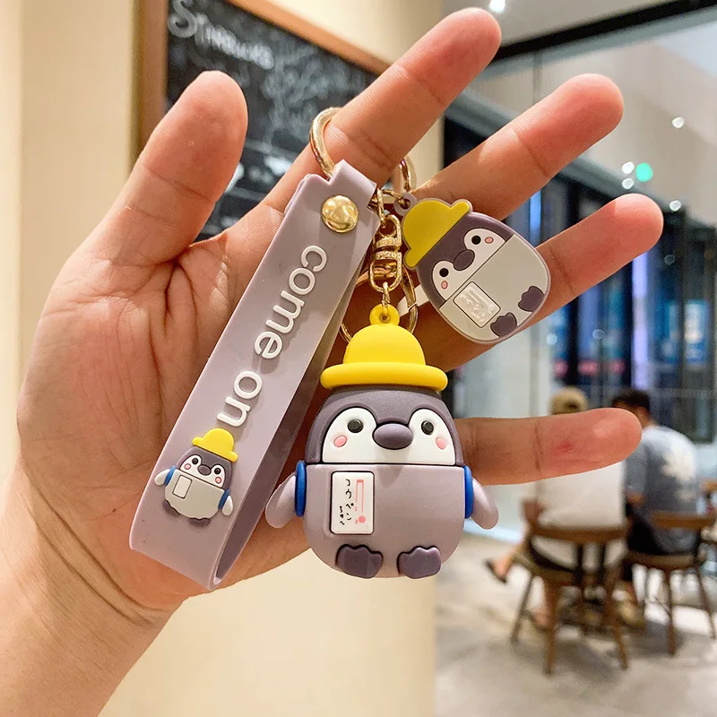 

High Quality Cute Cartoon Penguin Keychains Backpacks Car Keyring Creative Silicone Kids Gift Keychain Accessories Wholesale