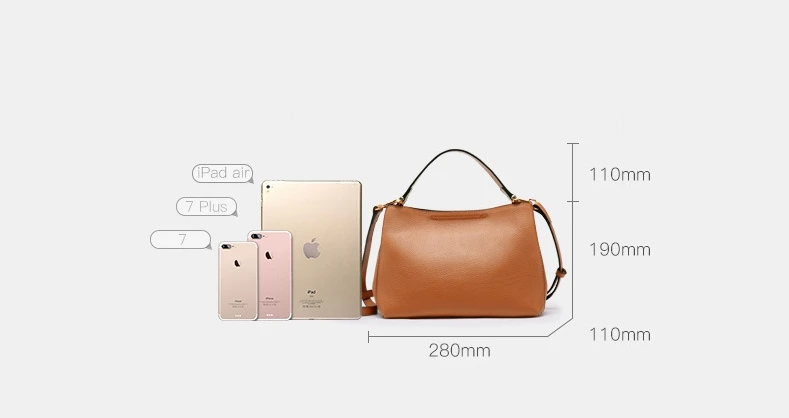 

ICEV new solid zipper shoulder messenger hand bag top handle casual women's genuine leather bucket handbags of famous brands sac