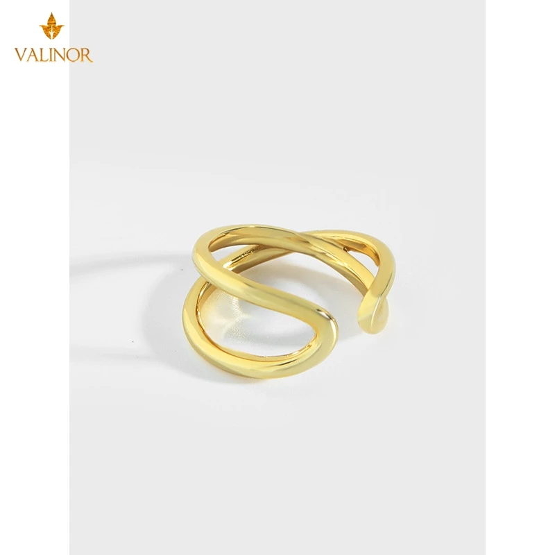 

С защитой от холодного ветра, простой гиперболические Открытое кольцо женское кольцо 925 пробы серебро DLGB138