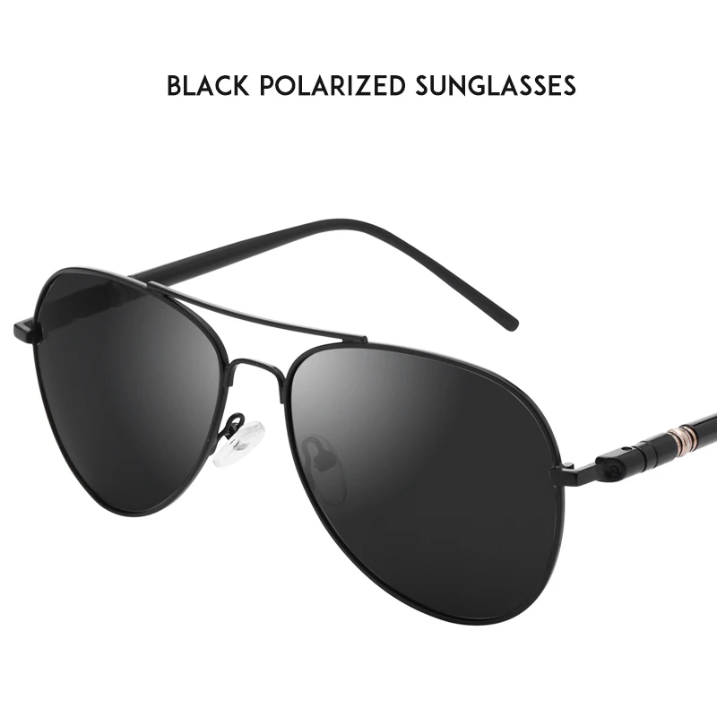 black polarized Авиационные фотохромные солнцезащитные очки для мужчин Поляризованные для вождения солнцезащитные очки для женщин цвета Изменение солнцезащитных очков пилот Ретро Брендовые очки - Цвет линз: black polarized