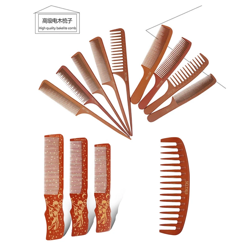 

High Quality Handmade Anti-static Bakelite Wide Tooth Comb For Barber Hair Styling Comb 2020 New Arrival