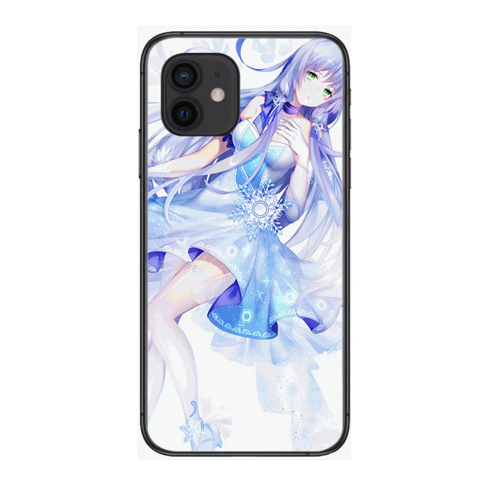 

Girl animation theme Style Phone Case cover For iphone 12 pro max 11 8 7 6 s XR PLUS X XS SE 2020 mini black cell shell