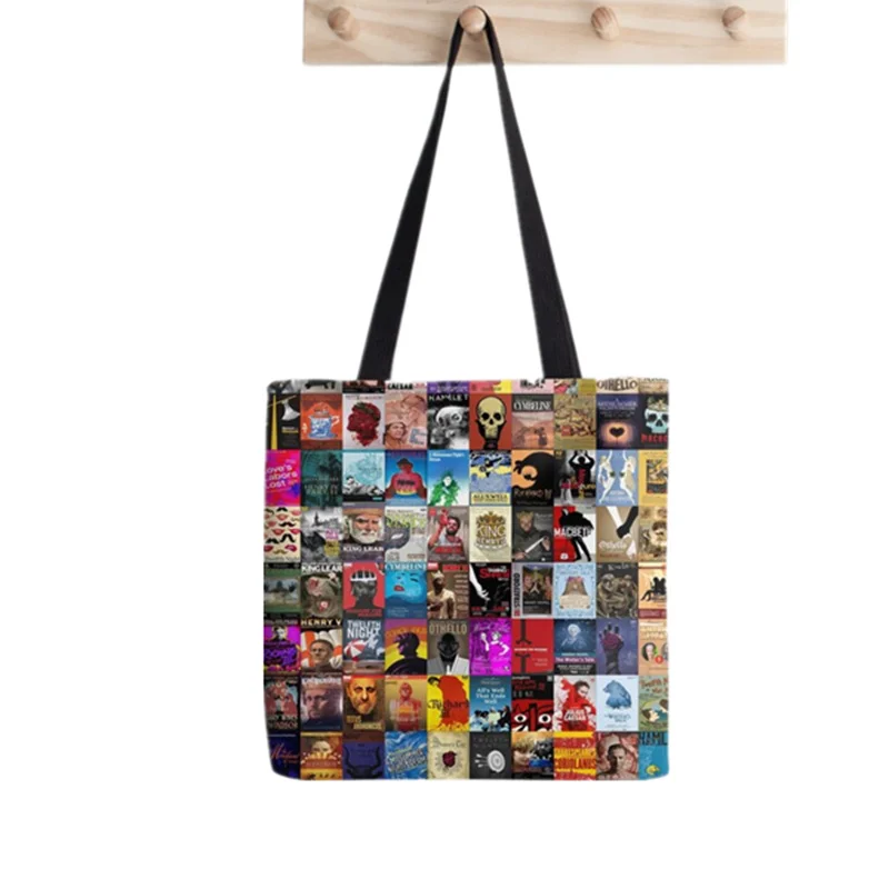 

2021 Shopper Shakespeare Plays Printed Tote Bag women Harajuku shopper handbag girl Shoulder shopping bag Lady Canvas Bag