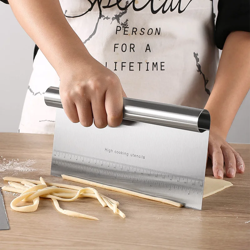 Stainless Steel Noodle Knife Cake Scraper With Scale Pastry Cutters Baking Cooking Dough Accessories | Дом и сад