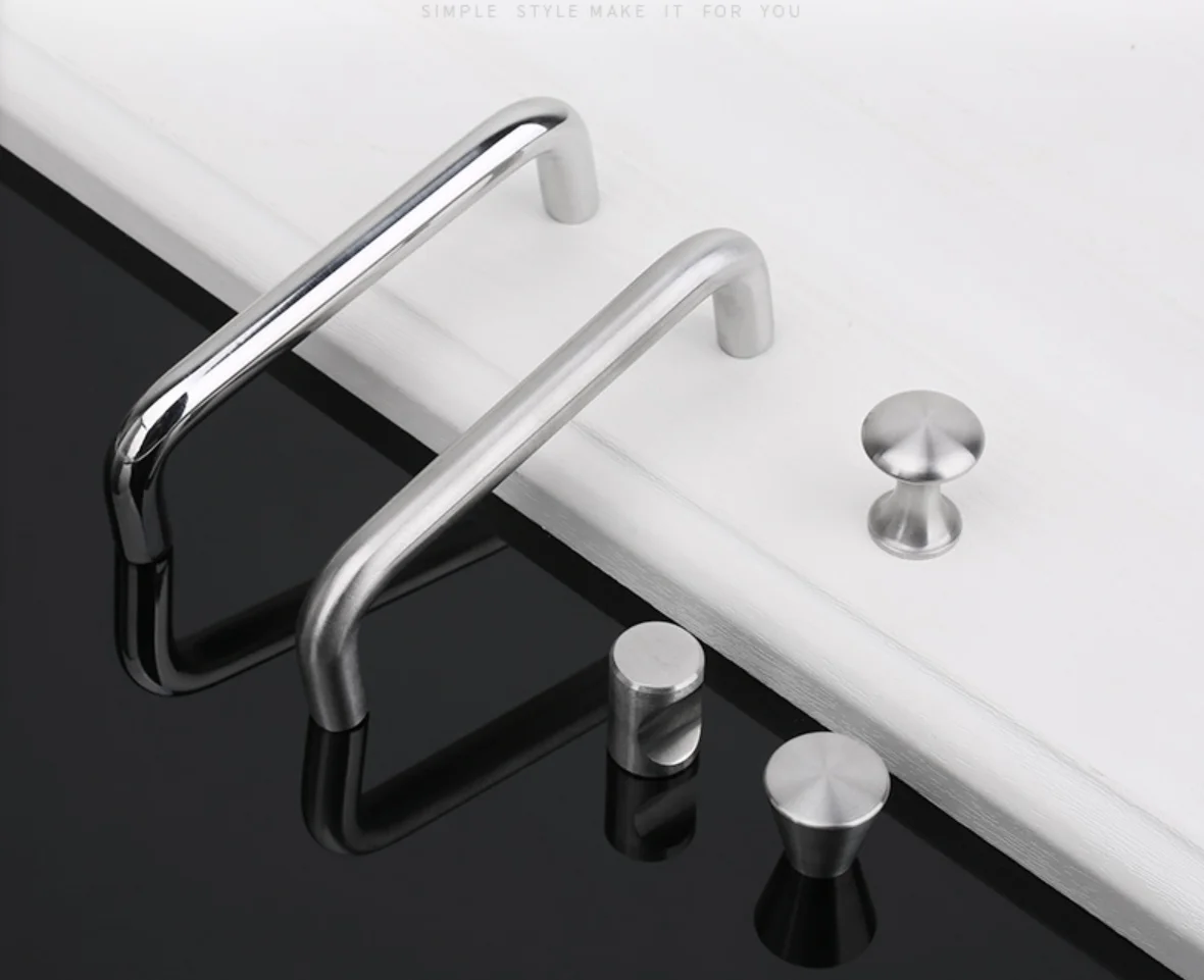 

Modern Black Silver Furniture Handles Stainless Steel Cabinet Knobs Kitchen Drawer Handles Cabinet Pull Cupboard Knobs