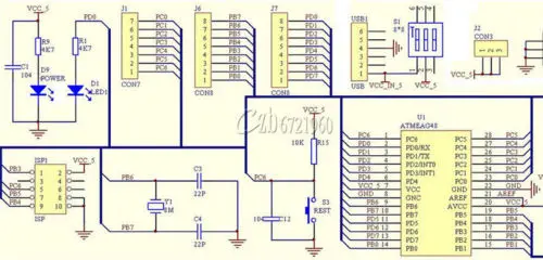 Макетная плата ATMEGA8 ATMEGA48 ATMEGA88 AVR (без чипа) Набор для творчества | Электроника