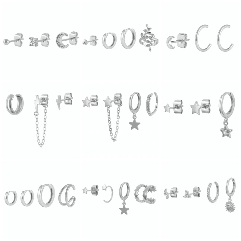 Комплект украшений для ушей ROXI серьги-кольца в виде полумесяца и звезд женщин