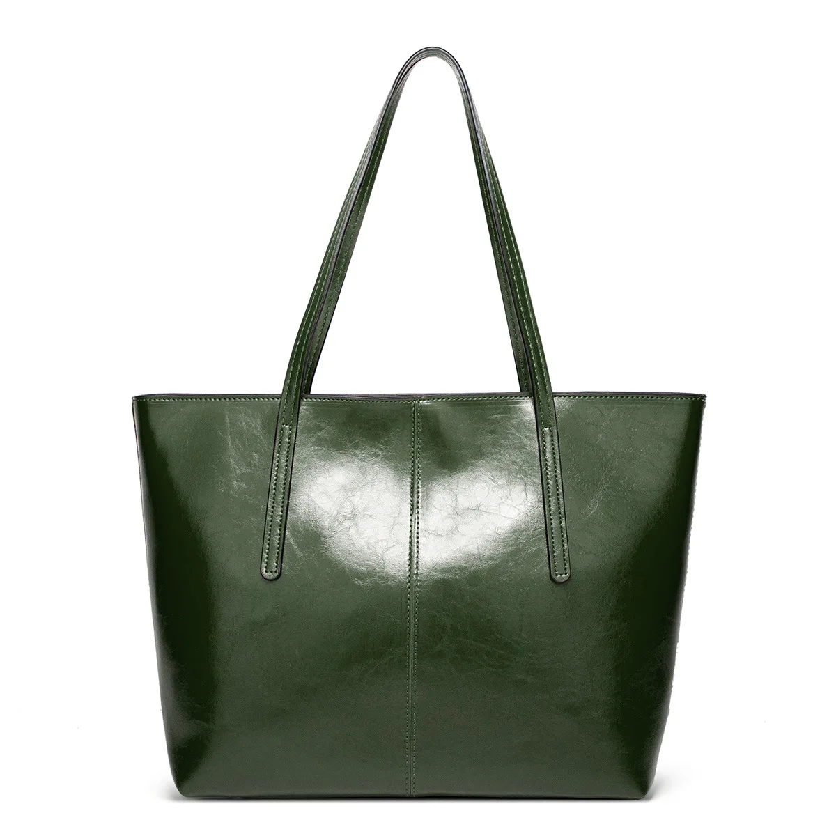 

Female bag 2021 new European and American fashion large-capacity oil wax leather shoulder bag tote bag street messenger bag
