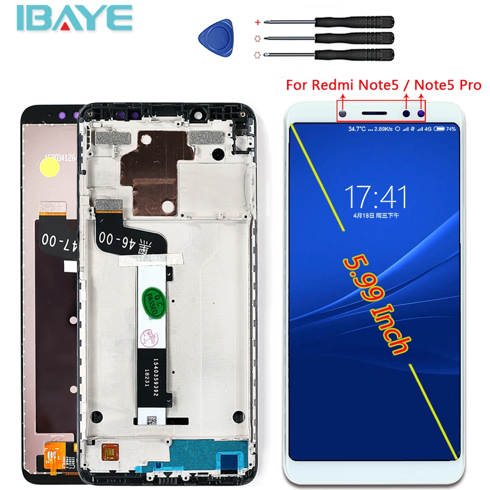 ЖК-дисплей для xiaomi Redmi Hinweis 5 Pro дигитайзер + Rahmen 10 сенсорный экран Bildschirm Note ersatz Reparatur