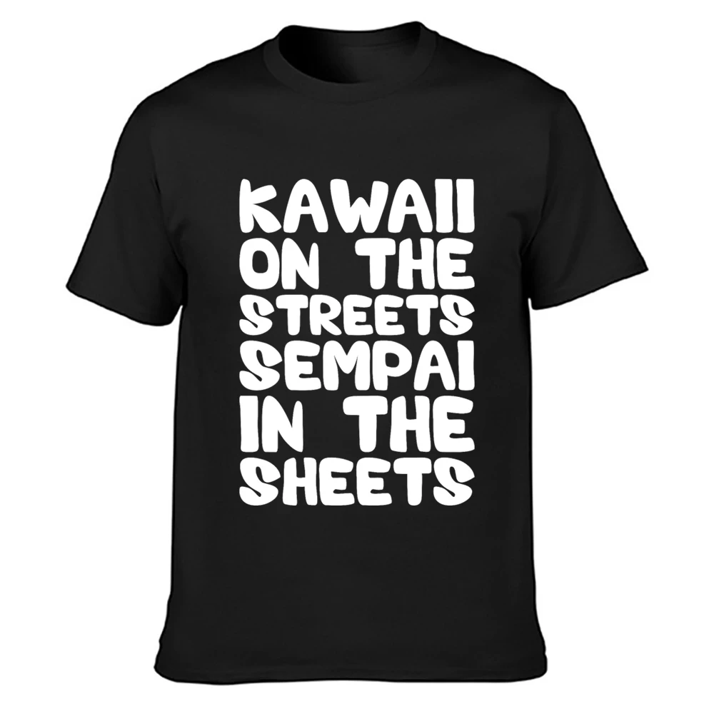 Kawaii на улицах Sempai в листе футболка европейского размера больше S 5xl с буквами
