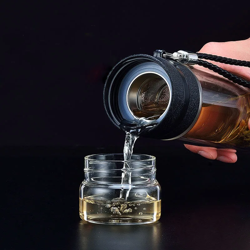 Двойная стеклянная разделительная чайная чашка для мужчин и женщин Мужская