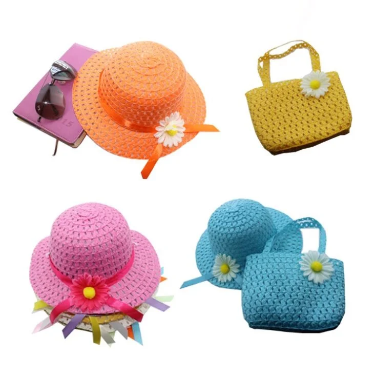 Летняя Детская Повседневная Соломенная шляпа для девочек Солнцезащитная