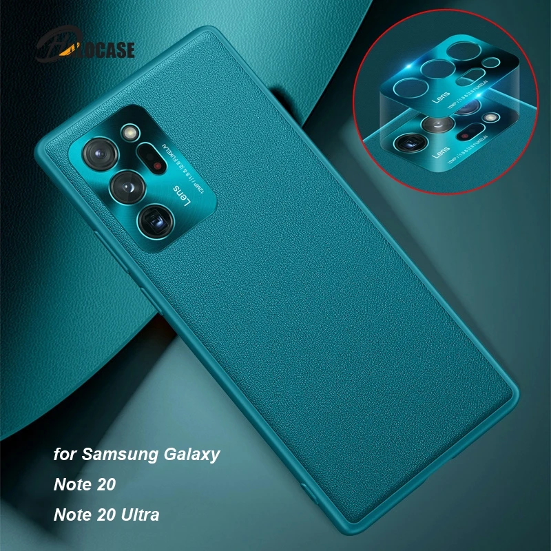 

for Samsung Galaxy Note 20 Ultra Note 20 5G Note20 Case PU Leather Full Protect Metal Camera Protector Soft Back Cover Funda