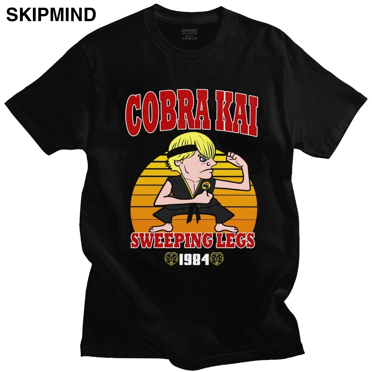 Забавные Кобра Кай футболка Для мужчин первый удар сильный No Mercy