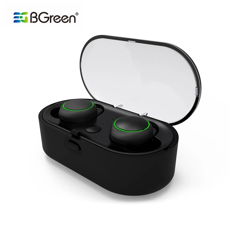 BGreen T02 наушники вкладыши TWS Bluetooth True Беспроводной стерео мини гарнитура с зарядной