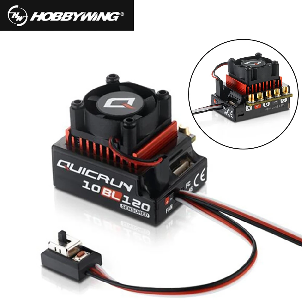 

RC Car HobbyWing QuicRun 10BL120 120A Brushless Sensored ESC with Brushless Electronic Speed Control For 1/10 Drift car 3RACING