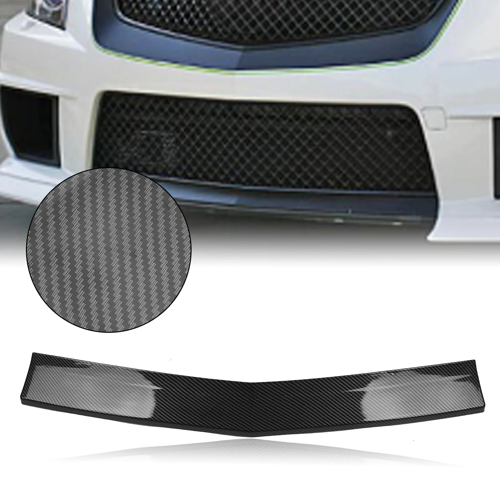 

For Cadillac CTS V 2009 2010 2011 2012 2013 2014 2015 Front Bumper Trim Carbon Fiber Look/Gloss Black Lower Lip Spoiler Splitter