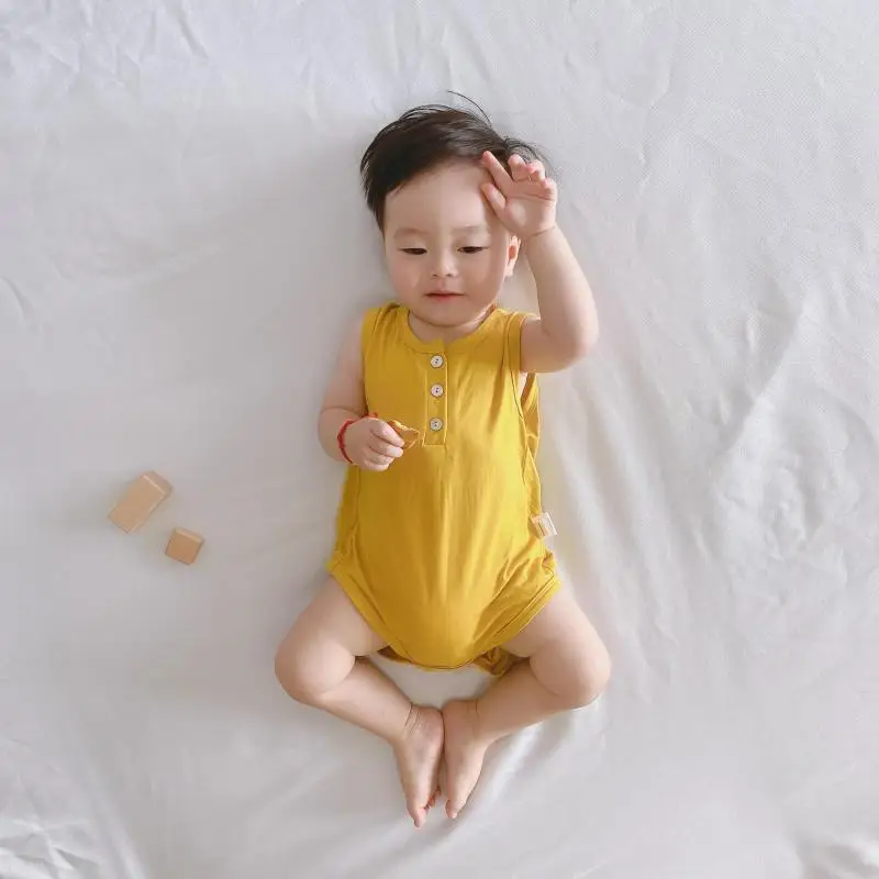 

Modal Bodysuit Baby Romper Toddler One-pieces Boy Clothes Infant Playsuits Summer Sleeveless Newborn Girl Short Home