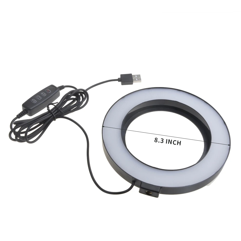 Практичный селфи светодиодный кольцевой светильник мини-камера 3 режима для YouTube