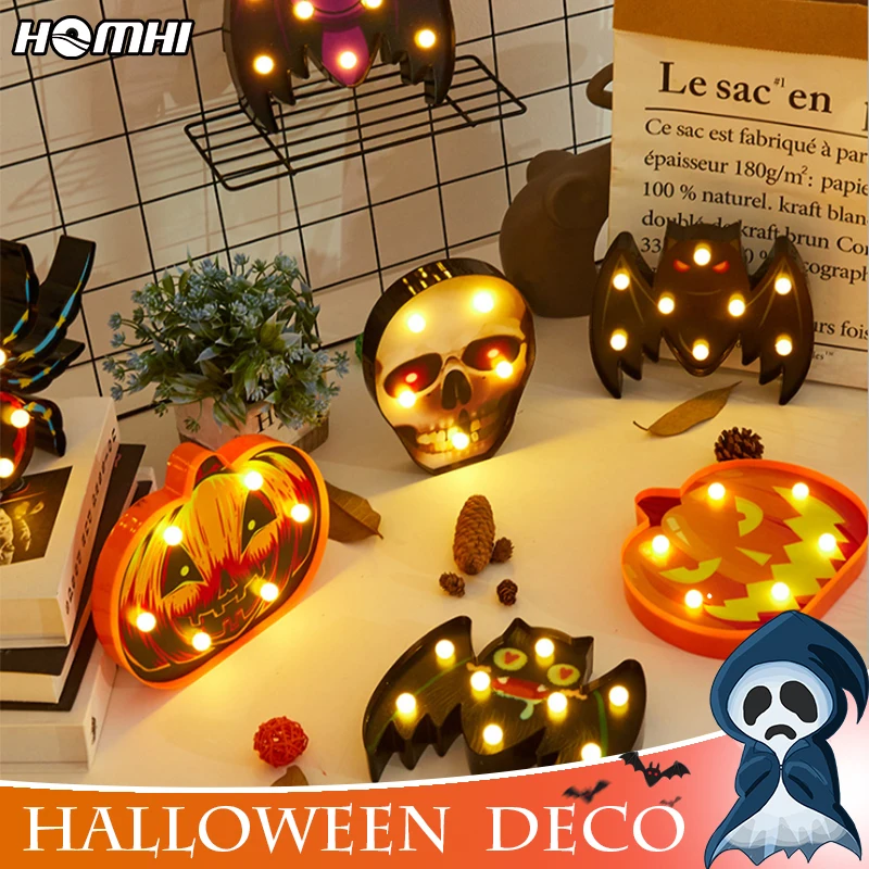 

Pumpkin Halloween Lens Skull Led Lights Decoration Decoration Party All for Home Holiday Fancy Lights Festa Kids Night Light