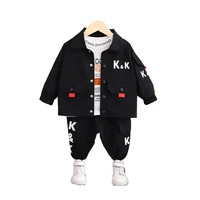 new spring autumn baby girl clothes children boys letter jacket t shirt pants 3pcssets toddler fashion clothing kids tracksuits