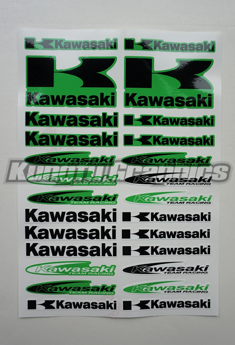 KUNGFU графика K спонсор логотип наклейка знак этикетки для Kawasaki Мотоцикл Dirtbike Sportbike ATV гидроцикл 18*26 см зеленый черный - Цвет: MSS (4)
