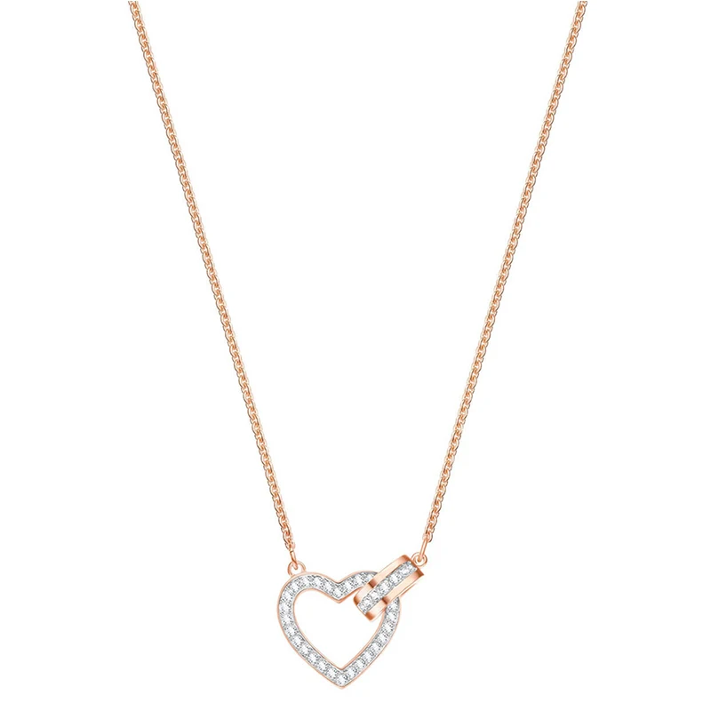 

SWA Elegant New Cute Heart-shaped Clavicle Necklace Fashion Simple Ms. Jewelry Valentine's Day Send Girlfriend Gift