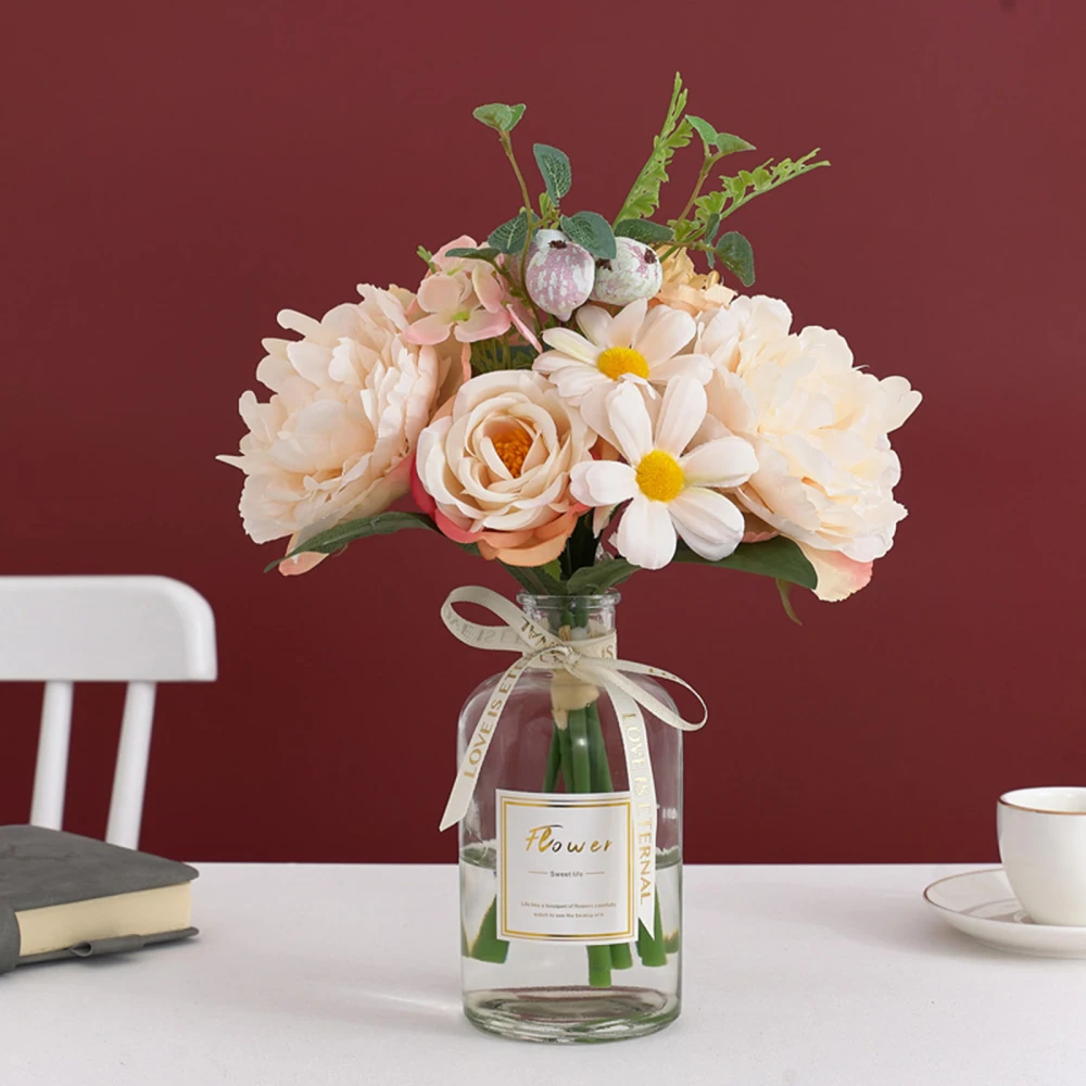 

Bouquet Jumping Orchid Simulated Flowers Simulation Fake Plants With Vase Wedding Accessories New Home Decor Chrysanthemum