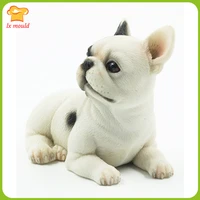 2020 new lying french bulldog cake silicone mold small method soap candle plaster aroma decoration home decoration tool