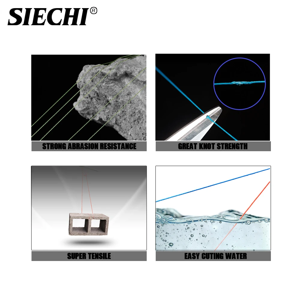 

SIECHI 4 Strands 500m Braided Fishing Line Line Multifilament Fishing Carp Fishing Line Japan Spinning Line Line Pe 12LB-83LB