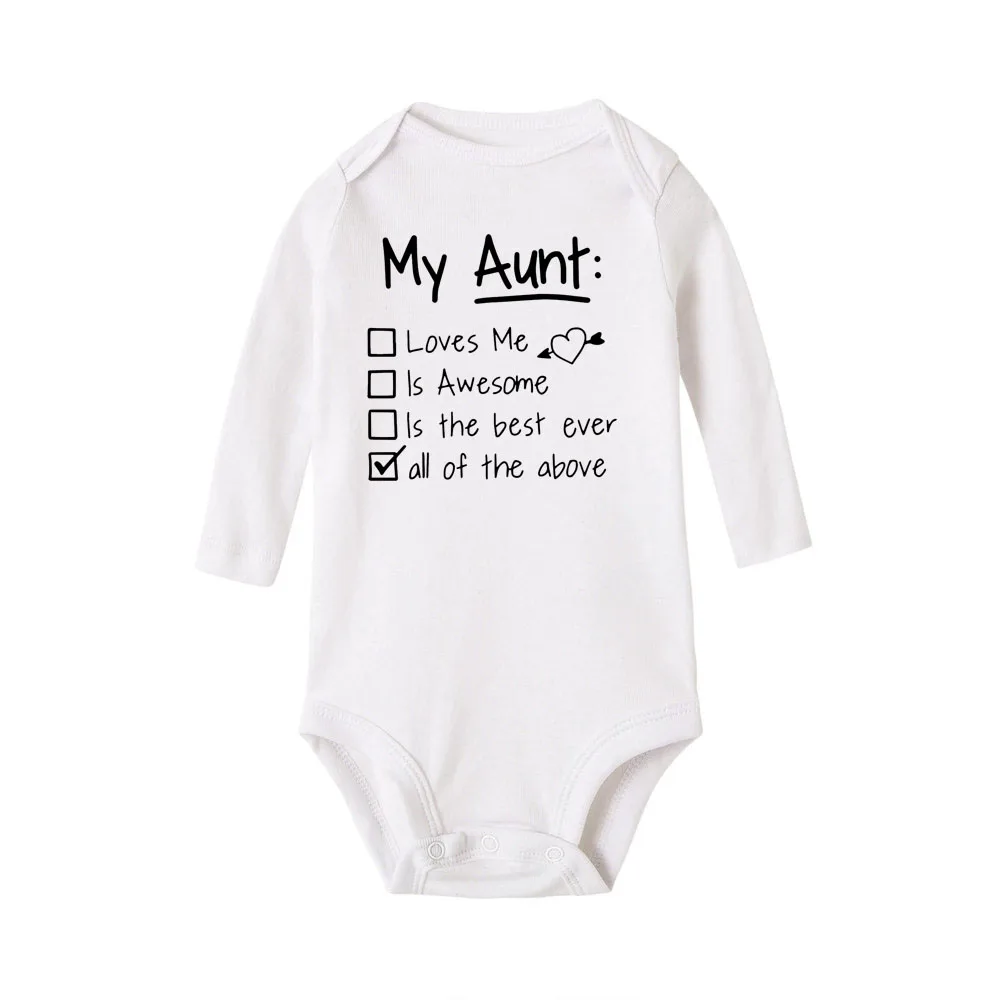 Забавное боди для новорожденных моя тетя любит меня и Удивительный детский