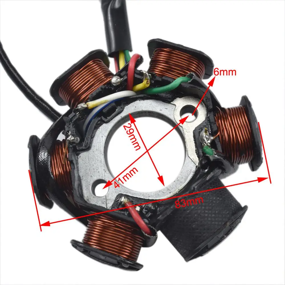 

1Set Motorcycle Full Complete Electrics Wiring Harness CDI STATOR 6 Coil For ATV Quad Pit Bike Buggy Go Kart 90cc 110cc 125cc