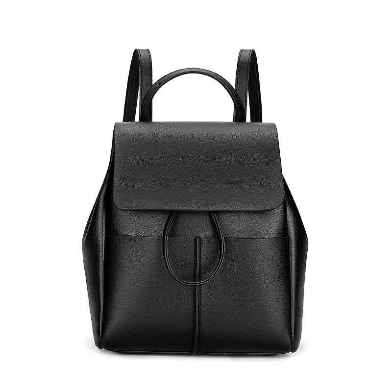 Женский рюкзак сумка на плечо черная кожаная маленькая милая мини для девушек