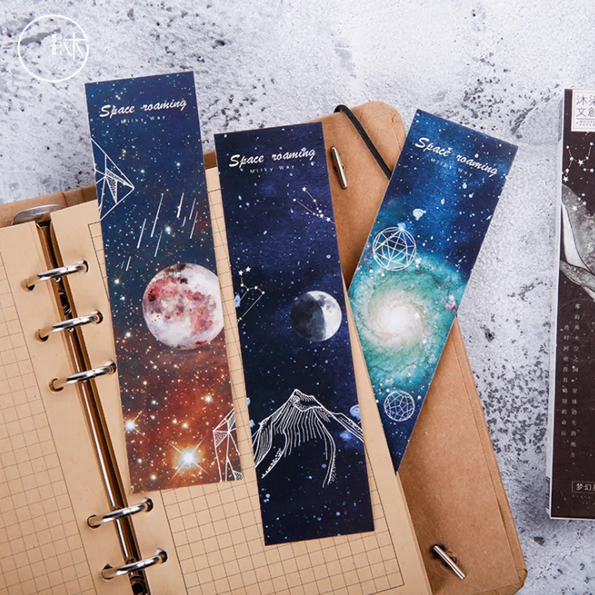 

30pcs/pack Exquisit Roaming Space Book Holder Bookmark for books Stationery Marcapaginas Material Oficina Papeleria Office Favor