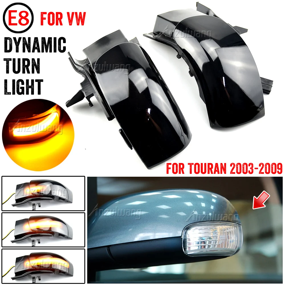 

2x Dynamic Blinker For VW Touran 1T1 1T2 2003 2004 2005 2006 2007 2009 LED Turn Signal Light Side Lamp arrow mirror indicator