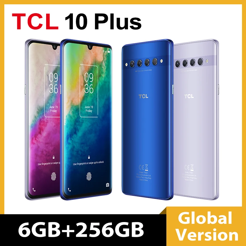 TCL-tel&eacute;fono inteligente 10 Plus Original, Smartphone con 6GB/256GB, NFC, pantalla completa de 6,47 pulgadas, AMOLED, Snapdragon 665, c&aacute;mara de 48MP, Android 10, 4500mAh-0