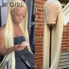 Парик из натуральных волос Блонд, прозрачный, прямой, 613, 30 дюймов