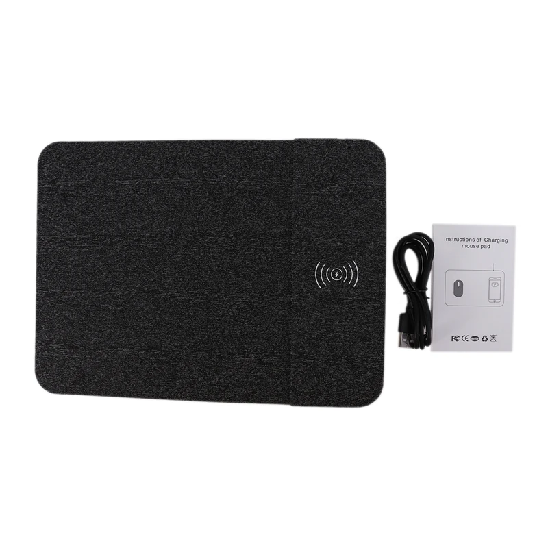 

10W Wireless Charging Mouse Pad Mobile Phone Wireless Charger Fast Charging Mouse Pad Mat PU Leather Mousepad for Smartphone