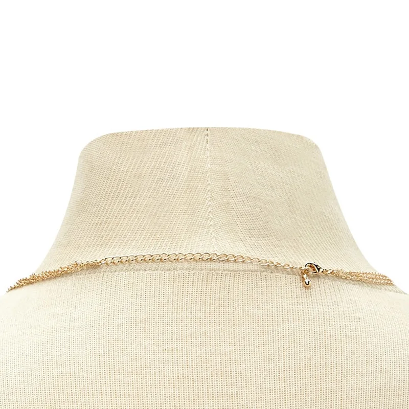

Simple Trend Chain Imitation Crystal Drop Pendant Necklace Collar Multilayer Necklaces for Women Fashion Neck Jewelry XL1130