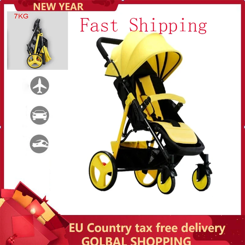 Легкая складная детская коляска 2 в 1 может лежать на самолете Система