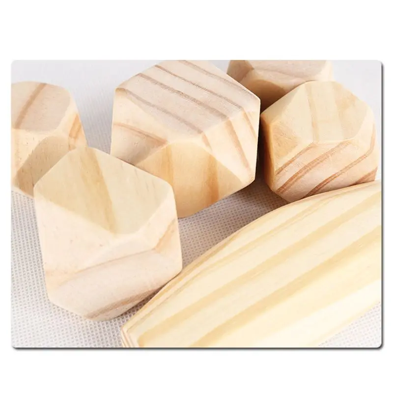 

6 Pcs Children Wooden Balancing Stones Stacking Game Building Blocks Kids Creative Educational Puzzle Toys