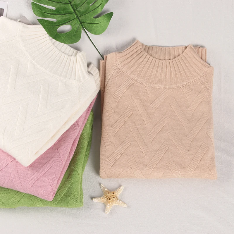 Shellsuning Cotton Sweater Women Winter Knitted Pullover Green Oversized Tops Casual Solid Color Warm Jumper Female Chic Clothes | Женская