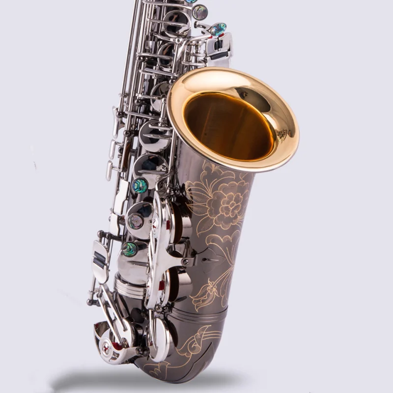 Il belin gratuito sassofono promozionale Alto nero nichel argento lega Alto Sax ottone strumento musicale con custodia bocchino copia