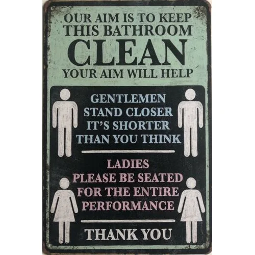 

Toilet Bathroom Garage Rustic Vintage Metal Tin Signs Man Cave /retro Home Kitchen Wall Decor Bar Pub Club Sign 8x12 In