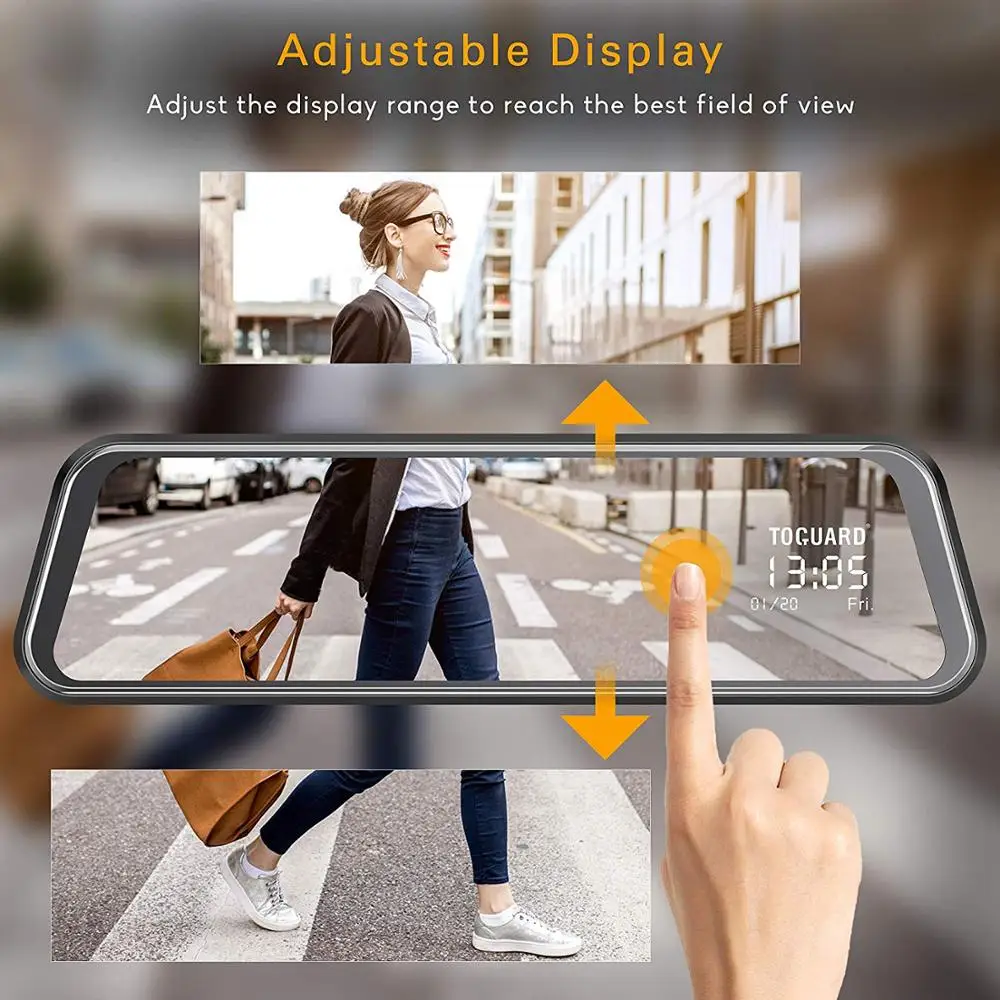 Зеркало видеорегистратор с 10 дюймовым дисплеем 4G Android 8 1 FHD 1080P ADAS GPS