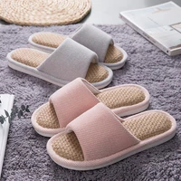 home linen slippers men couple soft thick bottom indoor household anti skid air conditioning breathable wear resistant