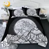 BlessLiving Moon Summer Bedspread Moonlight Bedding for Adults Mountain Slopes Thin Duvet Hilly Terrain 3D Printed Quilt Set 1